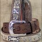 38 X 1 1/2" 3D BROWN MENS SILVER CONCHO WESTERN FASHION LEATHER HAIR ON BELT