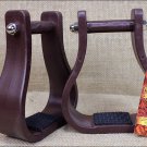 HILASON NEW PLASTIC BELL BOTTOM HORSE SADDLE STIRRUPS WITH RUBBER FOOT