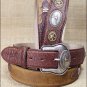 44 inch TONY LAMA WESTERN BROWN LEATHER PRIDE AGED BARK MEN BELT