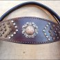 WESTERN LEATHER HORSE BRIDLE HEADSTALL BREAST COLLAR SET W/ CONCHO BROWN