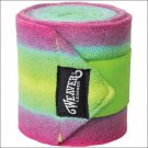 4 1/2" LIME PINK WEAVER FASHION POLO FLEECE HORSE LEG WRAPS SET OF FOUR