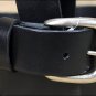 56IN. BLACK 1.5in CASUAL PLAIN STRAP LEATHER BELT MADE IN USA