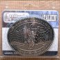 MONTANA SILVERSMITHS OVAL SHAPED BULL RIDER & US FLAGS ATTITUDE BELT BUCKLE