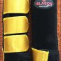 MEDIUM HILASON GLITTER GOLD HORSE FRONT REAR LEG PROTECTION SPORTS BOOTS 4 PACK