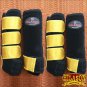 MEDIUM HILASON GLITTER GOLD HORSE FRONT REAR LEG PROTECTION SPORTS BOOTS 4 PACK