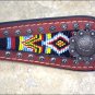 HILASON WESTERN LEATHER HORSE BRIDLE HEADSTALL MAHOGANY W/ BEADED INLAY