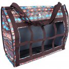 24X20X9 CLASSIC EQUINE TOPLOAD NYLON HORSE FEEDING HAY BAG CHOCOLATE TRIBAL