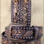 34x1 1/2" 3D NATURAL FLORAL MENS WESTERN FASHION LEATHER BELT REMOVABLE BUCKLE