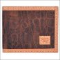 TONY LAMA COGNAC LEATHER GATOR PRINT WESTERN BIFOLD WALLET NATURAL TRIM