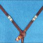 HILASON WESTERN LEATHER HORSE HEADSTALL BREAST COLLAR RAWHIDE BRAIDED MAHOGANY