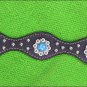 HILASON WESTERN LEATHER HORSE HEADSTALL BREAST COLLAR BROWN TURQUOISE CONCHO