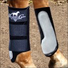 BLACK PROFESSIONAL CHOICE EASY FIT SPLINT BOOT FRONT REAR HORSE LEG PAIR