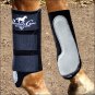 BLACK PROFESSIONAL CHOICE EASY FIT SPLINT BOOT FRONT REAR HORSE LEG PAIR