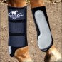 BLACK PROFESSIONAL CHOICE EASY FIT SPLINT BOOT FRONT REAR HORSE LEG PAIR