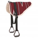 TOUGH 1 ADULT NAVAJO FLEECE BOTTOM BAREBACK PAD W/ POLYMER STIRRUPS BURGUNDY