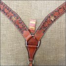V1 HILASON WESTERN LEATHER BREAST COLLAR DARK OIL BLACK HAIR ON INLAY