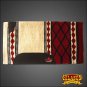 FE139-F HILASON WESTERN NEW ZEALAND WOOL HORSE SADDLE BLANKET WHITE CRIMSON