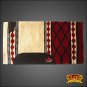 FE139-F HILASON WESTERN NEW ZEALAND WOOL HORSE SADDLE BLANKET WHITE CRIMSON