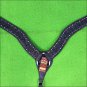 HILASON WESTERN LEATHER HORSE BREAST COLLAR BLACK RHINESTONES PURPLE GREEN