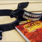 BLACK STEEL MEN ROPER SPURS 3/4 in. BAND ARROW CUTOUT ENGRAVED GERMAN SILVER TR