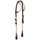 TOUGH 1 HORSE ROYAL KING RAWHIDE LEATHER SILVER DOUBLE EAR HEADSTALL BLACK