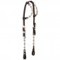 TOUGH 1 HORSE ROYAL KING RAWHIDE LEATHER SILVER DOUBLE EAR HEADSTALL BLACK