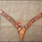 S368 HILASON WESTERN LEATHER HORSE BREAST COLLAR TAN BLACK HAND PAINT