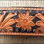 S368 HILASON WESTERN LEATHER HORSE BREAST COLLAR TAN BLACK HAND PAINT