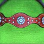 HILASON WESTERN LEATHER HORSE HEADSTALL BRIDLE MAHOGANY TURQUOISE BLING CONCHO