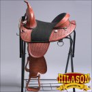 TW108MA-F HILASON TREELESS WESTERN TRAIL BARREL RACING LEATHER HORSE SADDLE 15"