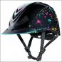 MEDIUM TROXEL FALLON TAYLOR MESH COVER HORSE RIDING WESTERN HELMET RAVE SPLATTER