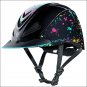 MEDIUM TROXEL FALLON TAYLOR MESH COVER HORSE RIDING WESTERN HELMET RAVE SPLATTER