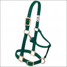 WEAVER GREEN LARGE HORSE NYLON HEAT SEALED BUCKLE HALTER ADJUSTABLE CHIN THROAT