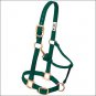WEAVER GREEN LARGE HORSE NYLON HEAT SEALED BUCKLE HALTER ADJUSTABLE CHIN THROAT