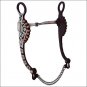 HILASON BROWN STEEL HORSE TACK SHOW BIT 5-1/8" COPPER HOODED ENGRAVED PORT MOUTH