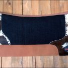 FP808-F HILASON WESTERN WOOL FELT GEL SADDLE PAD W/ COWHIDE LEATHER - BLACK