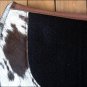 FP808-F HILASON WESTERN WOOL FELT GEL SADDLE PAD W/ COWHIDE LEATHER - BLACK