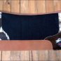 FP808-F HILASON WESTERN WOOL FELT GEL SADDLE PAD W/ COWHIDE LEATHER - BLACK
