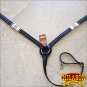 HILASON WESTERN LEATHER HORSE BREAST COLLAR BLACK RAWHIDE BRAIDED