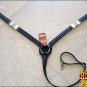 HILASON WESTERN LEATHER HORSE BREAST COLLAR BLACK RAWHIDE BRAIDED