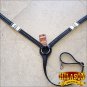 HILASON WESTERN LEATHER HORSE BREAST COLLAR BLACK RAWHIDE BRAIDED