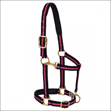 WEAVER PINK PADDED ADJUSTABLE CHIN AND THROAT SNAP HALTER SMALL HORSE