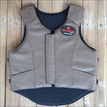 PV805-F HILASON LEATHER PRO RODEO BULL RIDING PROTECTIVE VEST XXX LRG - GREY