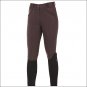 26" HORZE ACTIVE WOMENS COTTON ELASTIC LEATHER FULL SEAT RIDING BREECHES BROWN