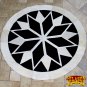 HS1148-F HILASON PURE BRAZILIAN COWHIDE HAIR ON LEATHER PATCHWORK 3D ROUND RUG