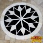 HS1148-F HILASON PURE BRAZILIAN COWHIDE HAIR ON LEATHER PATCHWORK 3D ROUND RUG