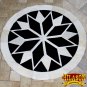 HS1148-F HILASON PURE BRAZILIAN COWHIDE HAIR ON LEATHER PATCHWORK 3D ROUND RUG