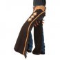 LARGE TOUGH 1 SUEDE LEATHER BASKET YOKE CUTTING SHOW CHAPS W/ FRINGE BROWN