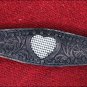HILASON WESTERN LEATHER HORSE BREAST COLLAR ANTIQUE BLACK BLING HEART