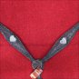 HILASON WESTERN LEATHER HORSE BREAST COLLAR ANTIQUE BLACK BLING HEART